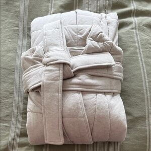 Lunya Women's Cream Quilted Robe